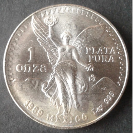 1989 1 Oz Mexican Libertad Type 1 Obverse