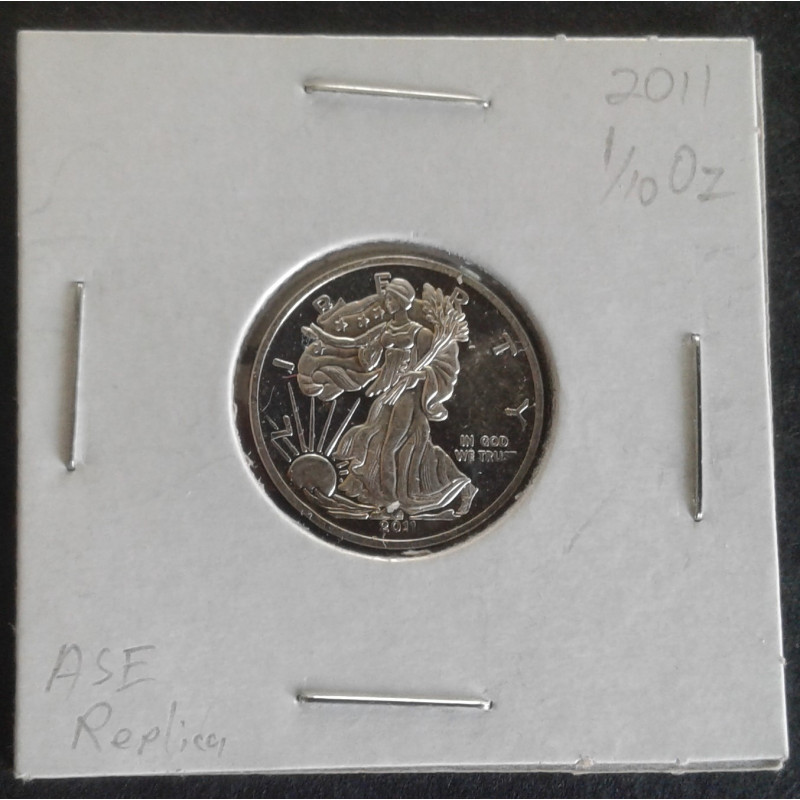 Ase Rounds 2011 1/10 Oz American Mint ASE Replica Silver Round