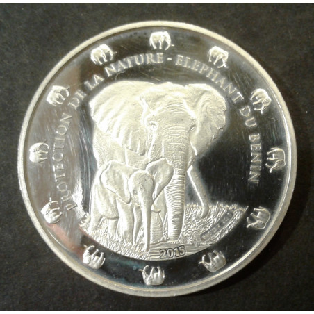 2015 1 Oz Benin Wildlife Elephant Obverse