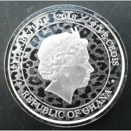 2018 1 Oz Ghana Leopard Reverse