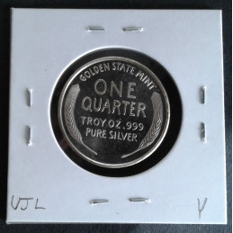 1/4 Oz Golden State Mint Indian Wheat Cent Reverse