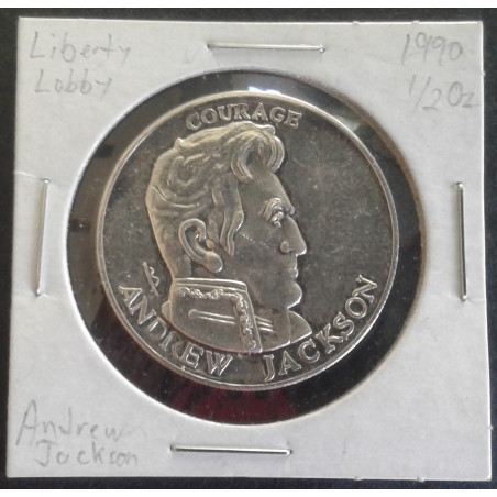 1990 1/2 Oz Liberty Lobby Andrew Jackson Obverse