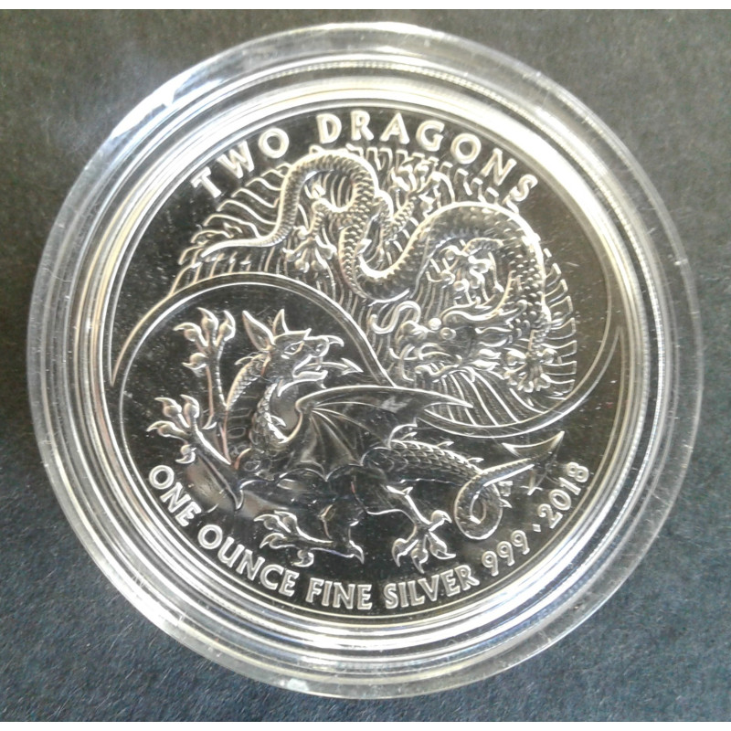 2018 1 Oz Great Britain Two Dragons Reverse