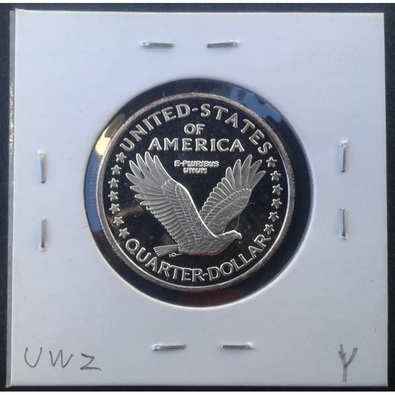 1/4 Oz American Mint 1916 Liberty Quarter Replica Reverse