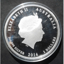 2014 2 Oz Australian Lunar Series 2 [Horse] Proof Obverse