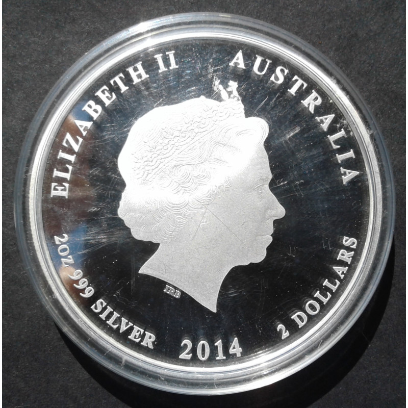 2014 2 Oz Australian Lunar Series 2 [Horse] Proof Obverse