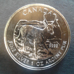 2013 1 Oz Canada Wildlife Pronghorn Antelope Reverse