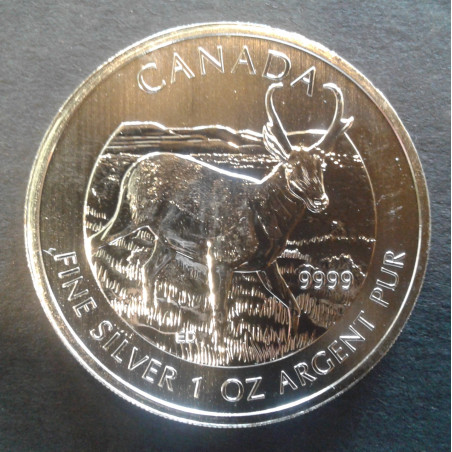 2013 1 Oz Canada Wildlife Pronghorn Antelope Reverse