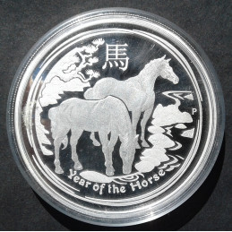 2014 2 Oz Australian Lunar Series 2 [Horse] Proof Reverse