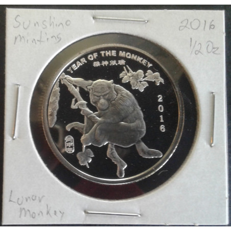 2016 1/2 Oz APMEX Lunar [Monkey] Obverse