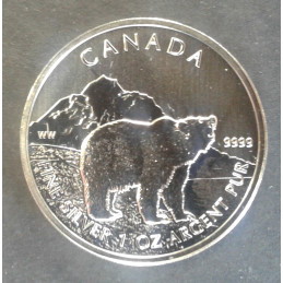 2011 1 Oz Canada Wildlife Grizzly Bear Reverse