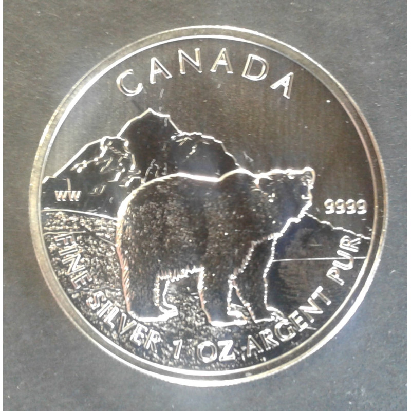 2011 1 Oz Canada Wildlife Grizzly Bear Reverse
