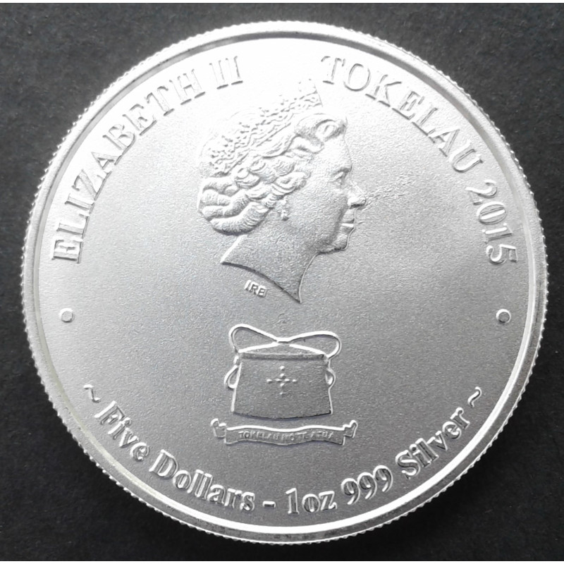 2015 1 Oz Tokelau Ocean Great White Shark Reverse