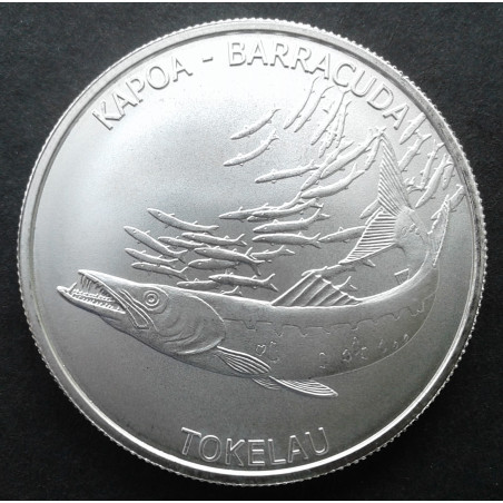 2017 1 Oz Tokelau Ocean Barracuda Obverse