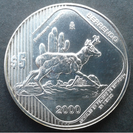 2000 1 Oz Mexican Endangered Species Antelope Obverse