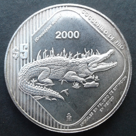 2000 1 Oz Mexican Endangered Species Crocodile Obverse