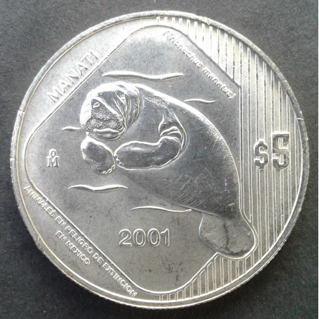 2001 1 Oz Mexican Endangered Species Manatee Obverse