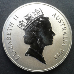 1995 1 Oz RAM Australian Kangaroo Obverse