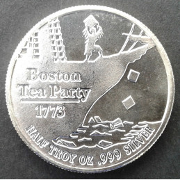 1/2 Oz Money Metals Exchange Boston Tea Party Reverse
