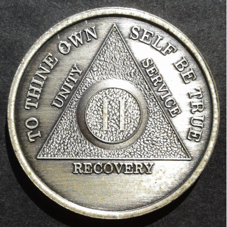 1/2 Oz Alcoholics Anonymous Recovery Year 2 Obverse