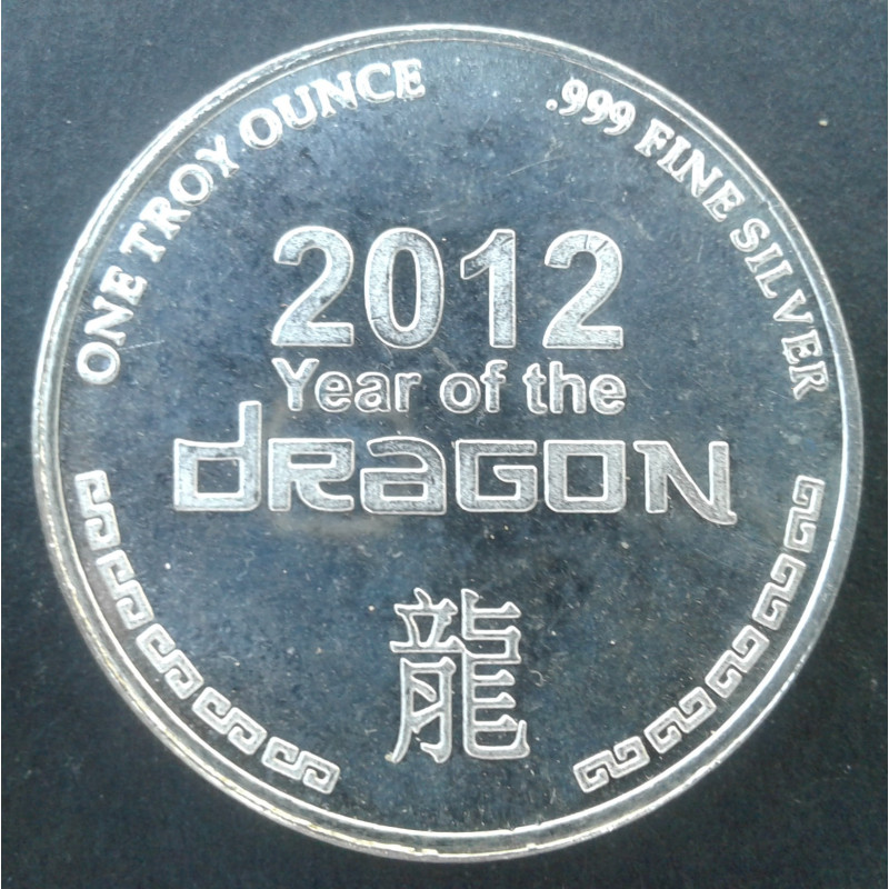 2012 1 Oz Lunar Year of the Dragon Reverse