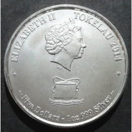 2014 1 Oz Tokelau Ocean Life Tuna Type 2 Reverse
