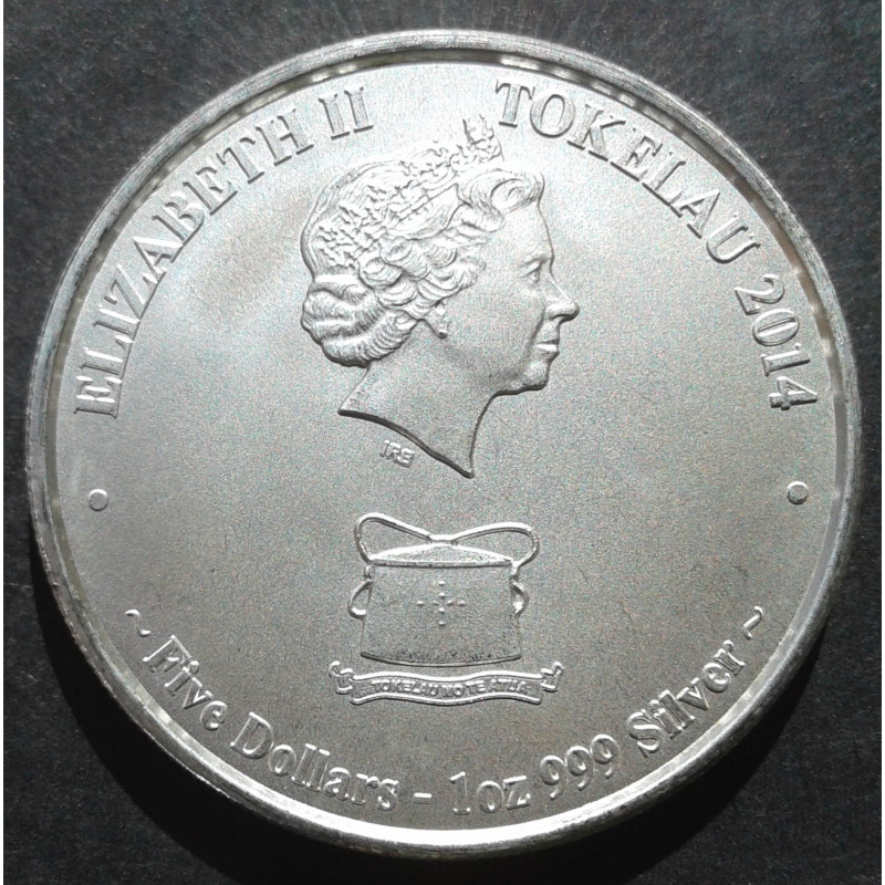 2014 1 Oz Tokelau Ocean Life Tuna Type 2 Reverse