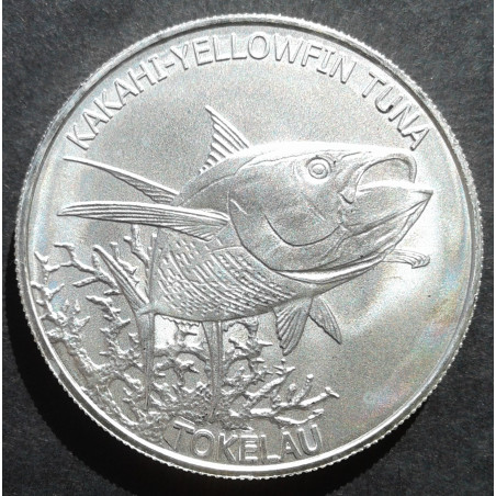 2014 1 Oz Tokelau Ocean Life Tuna Type 2 Obverse