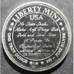 1985 1 Oz Liberty Mint USS Constitution Reverse