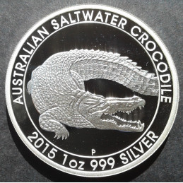 2015 1 Oz Australian Wildlife Crocodile Proof Reverse