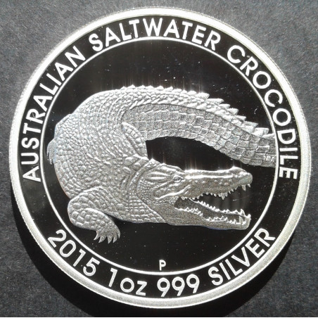 2015 1 Oz Australian Wildlife Crocodile Proof Reverse
