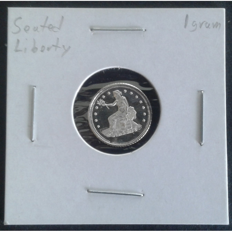 1 Gram Seated Liberty Replica Obverse