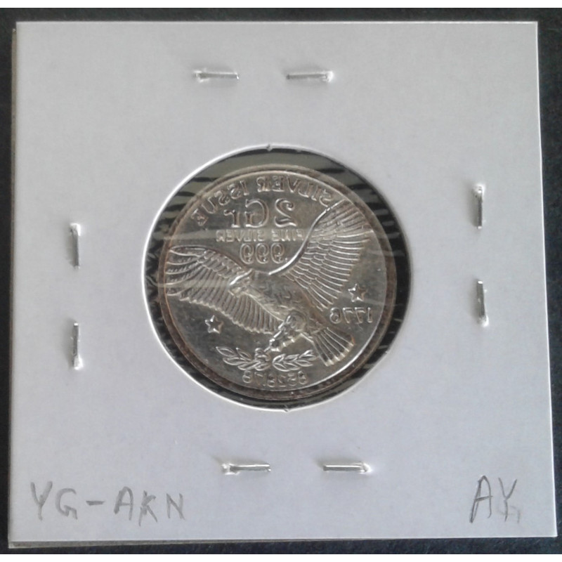 1976 2 Gram Eagle Bicentennial Reverse