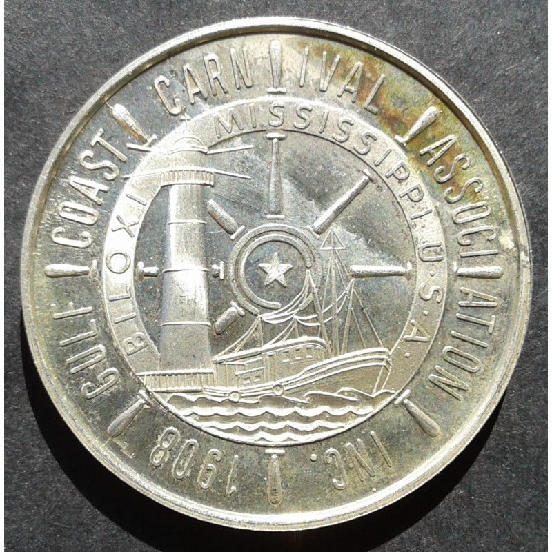 1974 1 Oz Gulf Coast Carnival Association Doubloon Reverse