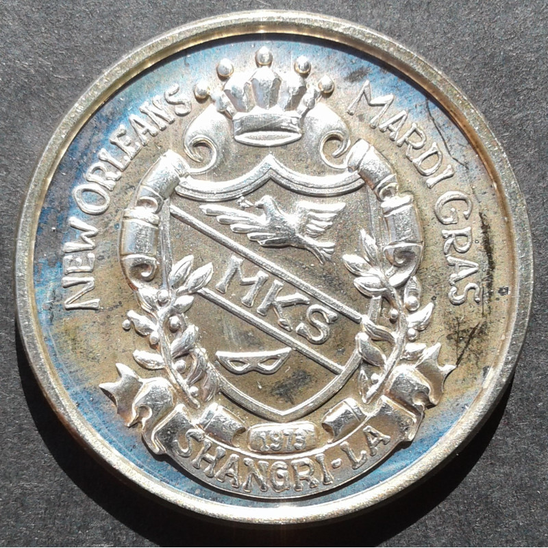 1997 1 Oz Mystic Krewe of Shangri-La Doubloon Reverse