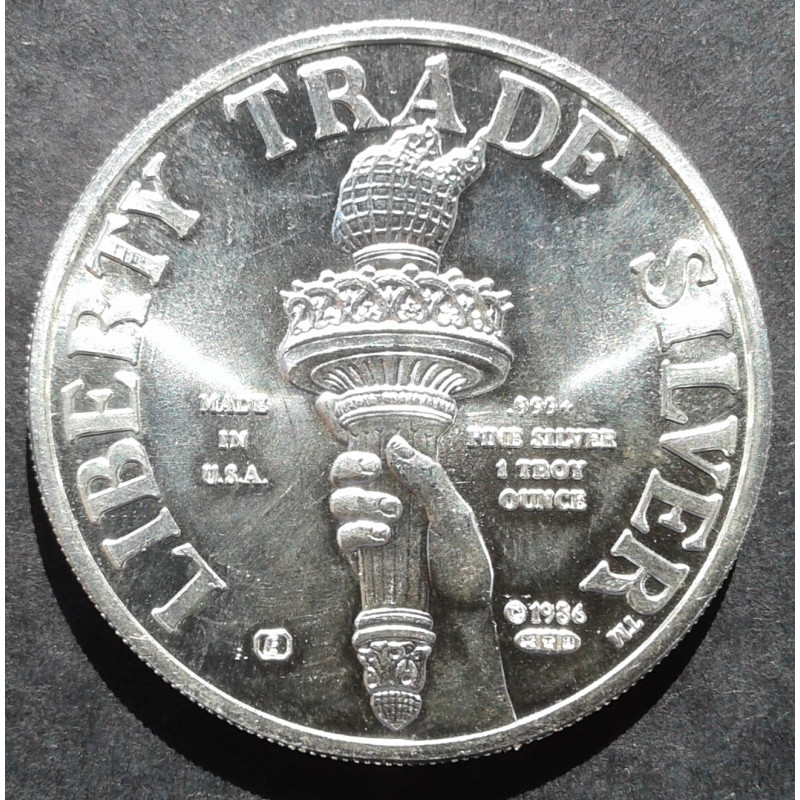 1986 1 Oz Engelhard Liberty Reverse