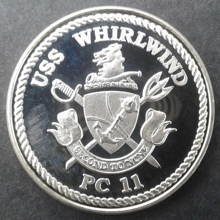 1995 1 Oz USS Whirlwind Commissioning Obverse