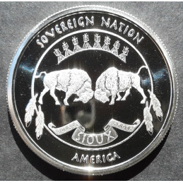 2020 1 Oz AOCS Sovereign Nation Sioux Reverse