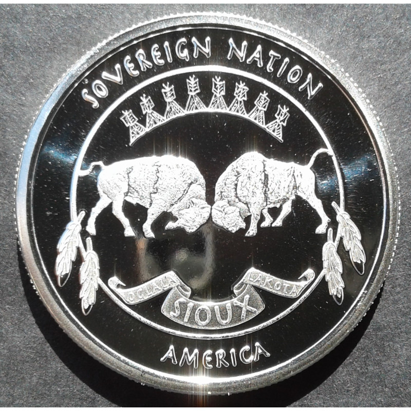 2020 1 Oz AOCS Sovereign Nation Sioux Reverse