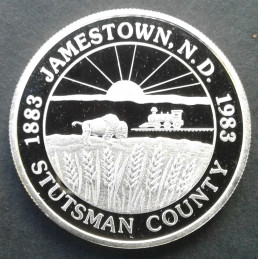 1983 1 Oz Stutsman Centennial Reverse