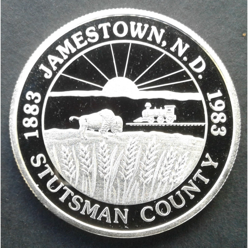 1983 1 Oz Stutsman Centennial Reverse