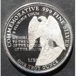 1 Oz National Collectors Mint Stone Mountain Replica Reverse