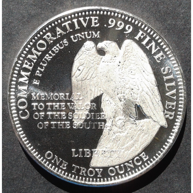 1 Oz National Collectors Mint Stone Mountain Replica Reverse