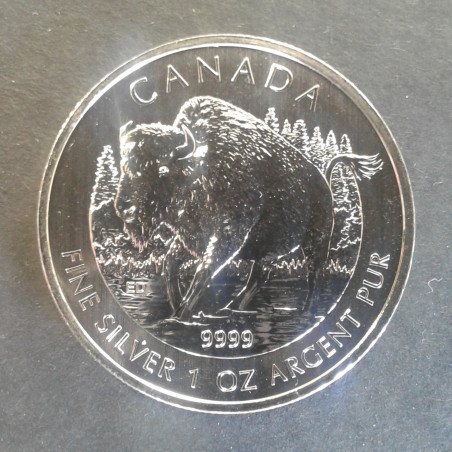 2013 1 Oz Canada Wildlife Wood Bison Reverse