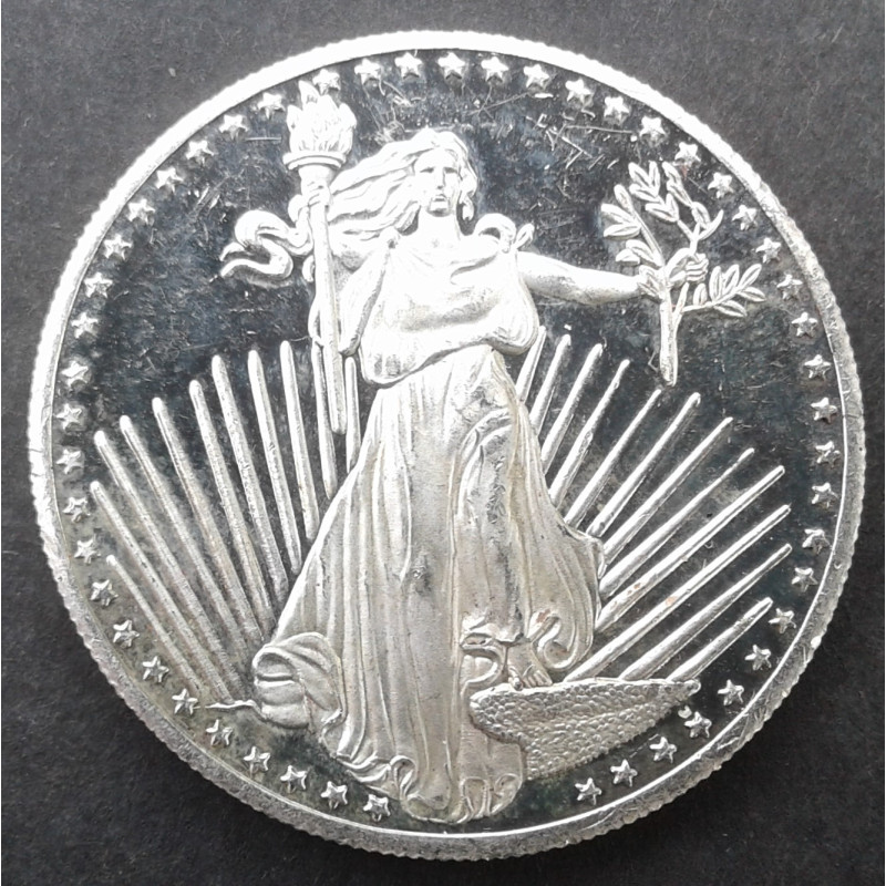 1989 1 Oz SilverTowne St. Gaudens Match Obverse