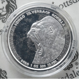 2020 1 Oz Congo Gorilla Obverse