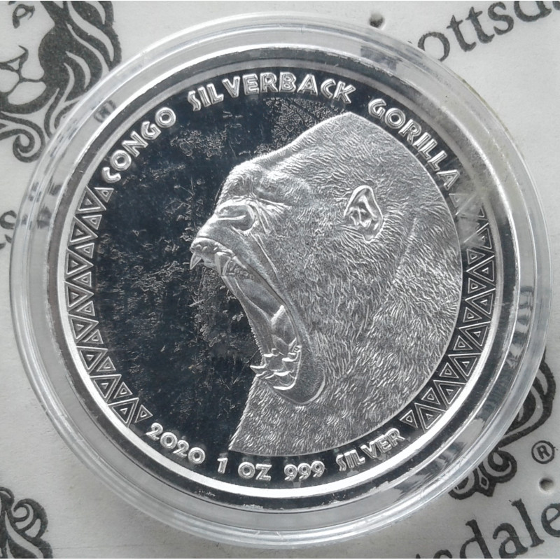 2020 1 Oz Congo Gorilla Obverse