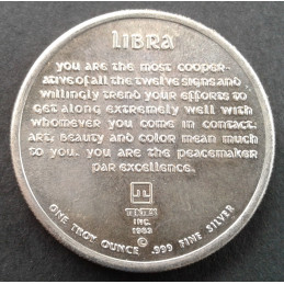 1983 1 Oz TenTex Libra Reverse