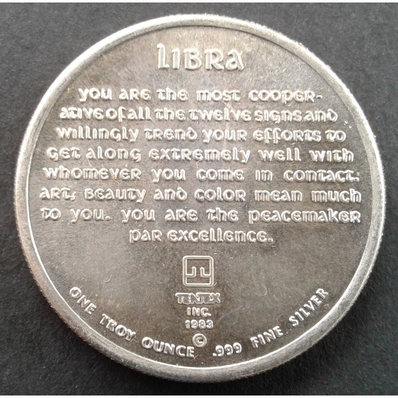 1983 1 Oz TenTex Libra Reverse