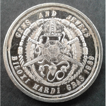 1989 1 Oz Gulf Coast Carnival Association Obverse